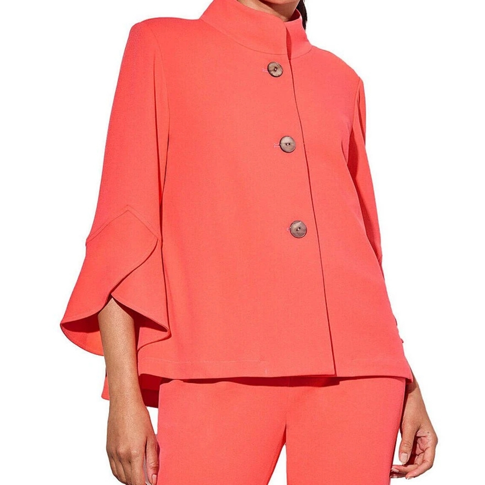 NWT Ming Wang Coral Button-Up Jacket